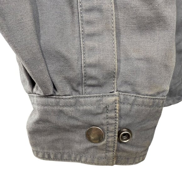 Wrangler Rugged Wear Gray Button-Up Shirt XL 100% Cotton Long Sleeve Mens Casual - Picture 12 of 14